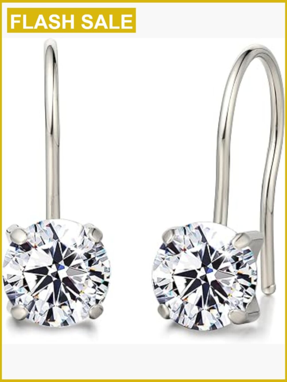 Hypoallergenic Titanium CZ Dangle Hoop Earrings Lightweight Drop Earrings for